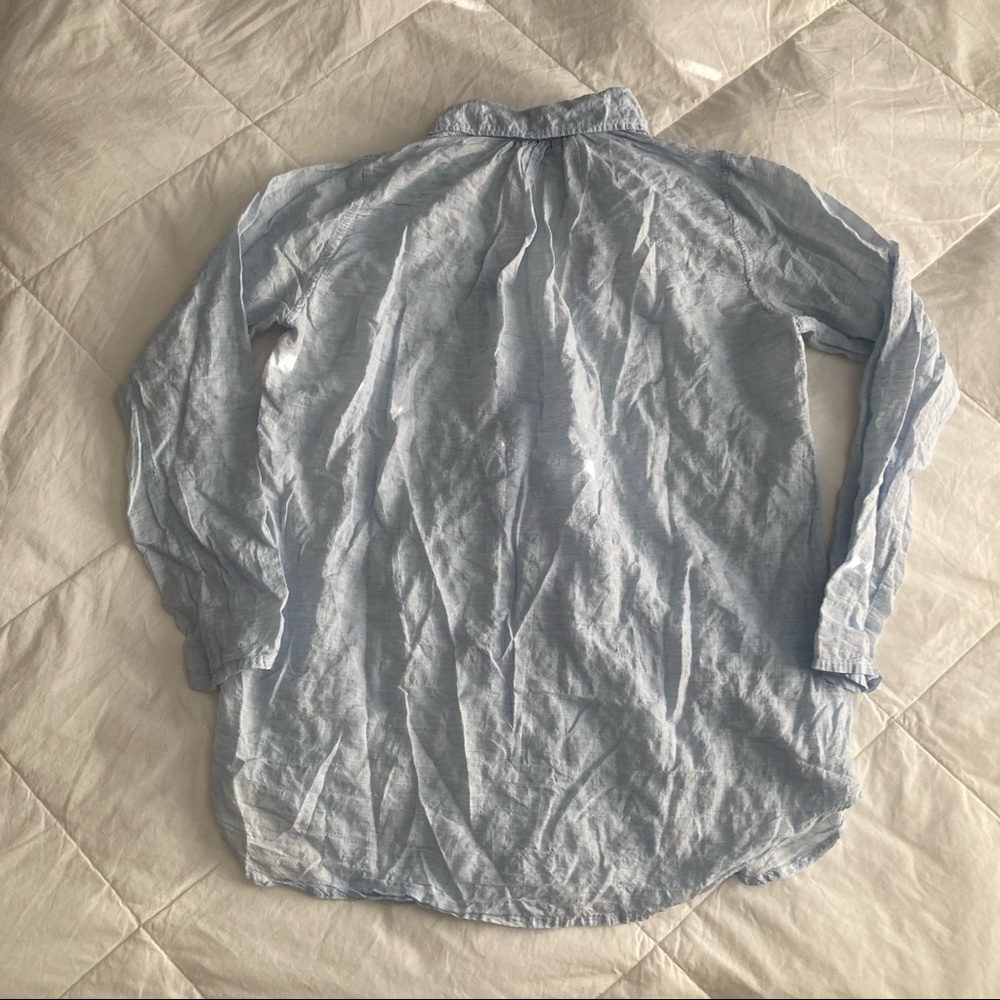 American Colors, light blue, long sleeve, v-neck blouse, size Medium - Picture 4 of 4